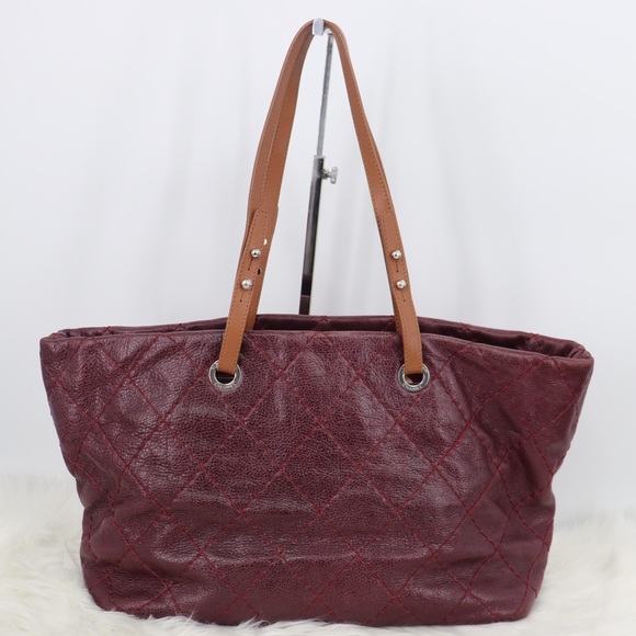 Quilted CC Shoulder tote Bag Calfskin Purple - Picture 3 of 8